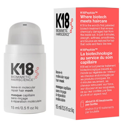 K18 Biomimetic Hairscience Leave-in Molecular Repair Hair Mask (15ml)
